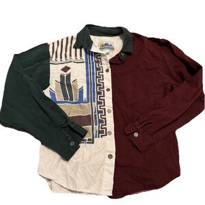 Vintage 1980s Alamosa South Western Style Button Down Shirt Size Medium